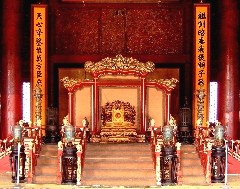 zielgebiet china, kaiserthron im kaiserpalast der verbotenen stadt